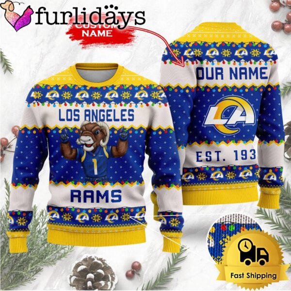 NFL Los Angeles Rams Cute Mascot Custom Ugly Christmas Sweater