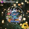 NFL Los Angeles Rams Cute Stitch Christmas Crystal Glass Ornament