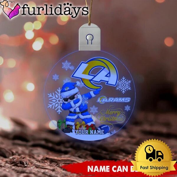 NFL Los Angeles Rams Dabbing Santa Custom Circle Led Acrylic Ornament