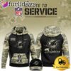 NFL Miami Dolphins 2024 Salute to Service Club Black Camo Hoodie Best Veterans Day Gift