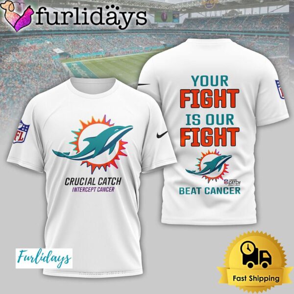 NFL Miami Dolphins Crucial Catch Intercept Cancer T Shirt