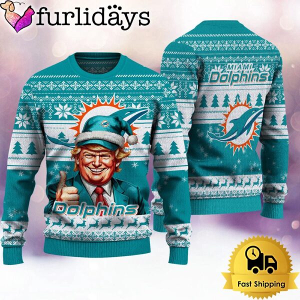 NFL Miami Dolphins Donald Trump Ugly Christmas Sweater