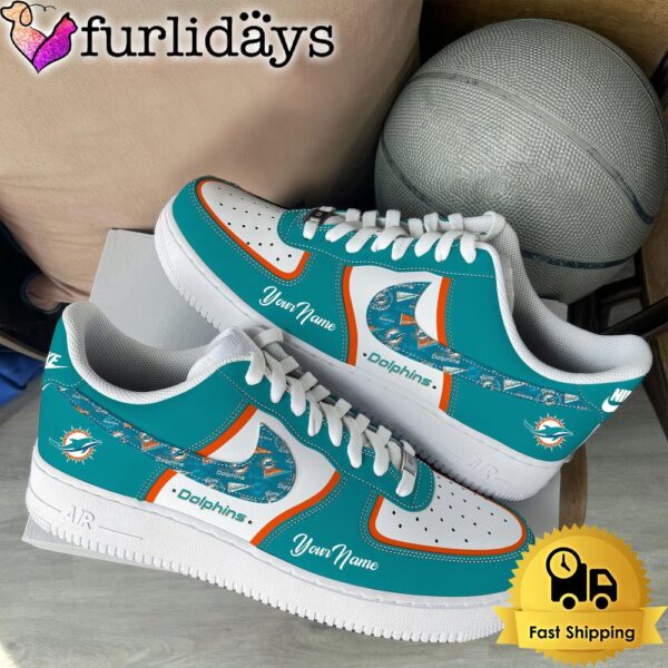 NFL Miami Dolphins Logo Team Limited Edition New Design Custom Air Force 1 Shoes