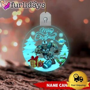 NFL Miami Dolphins Rushing Warrior Custom Circle Led Acrylic Ornament