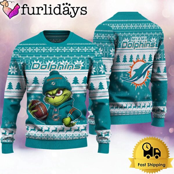 NFL Miami Dolphins The Grinch Ugly Christmas Sweater