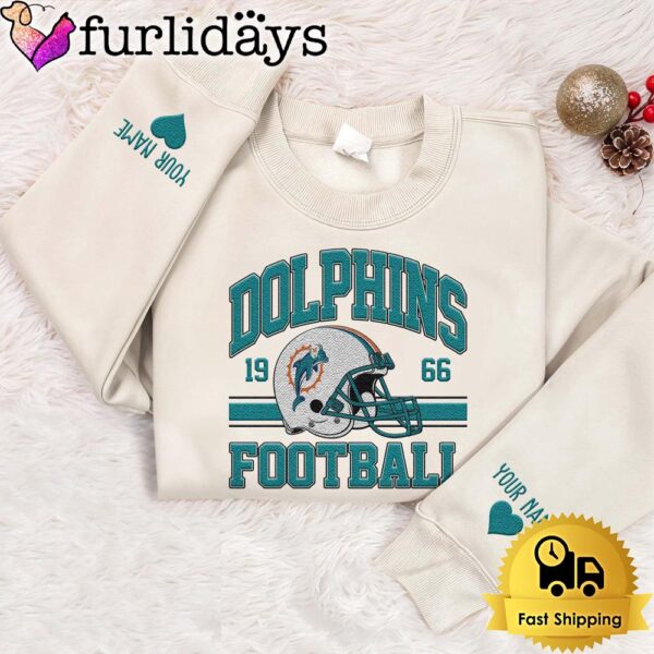 NFL Miami Dolphins Year The Team Was Founded Custom Embroidered Sweatshirt