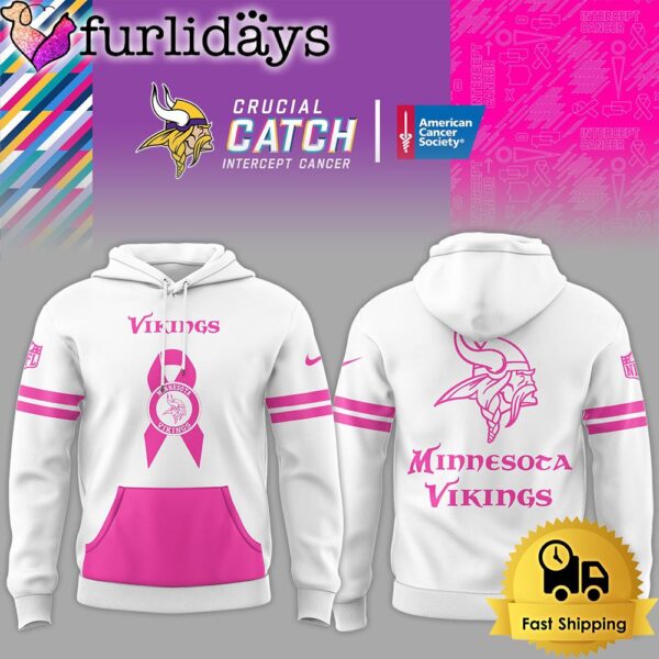 NFL Minnesota Vikings Crucal Catch Intercept Cancer Pink Hoodie