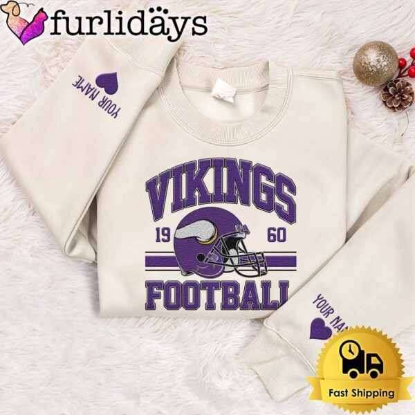 NFL Minnesota Vikings Year The Team Was Founded Custom Embroidered Sweatshirt