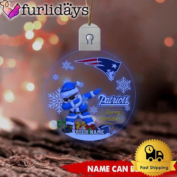 NFL New England Patriots Dabbing Santa Custom Circle Led Acrylic Ornament