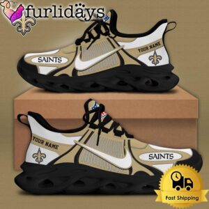 NFL New Orleans Saints Blue White Stripes Logo Custom Clunky Max Soul Shoes