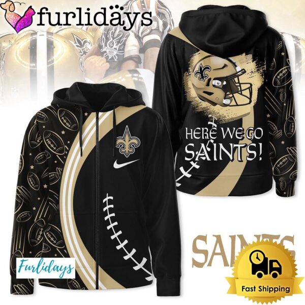 NFL New Orleans Saints Here We Go Zip Hoodie