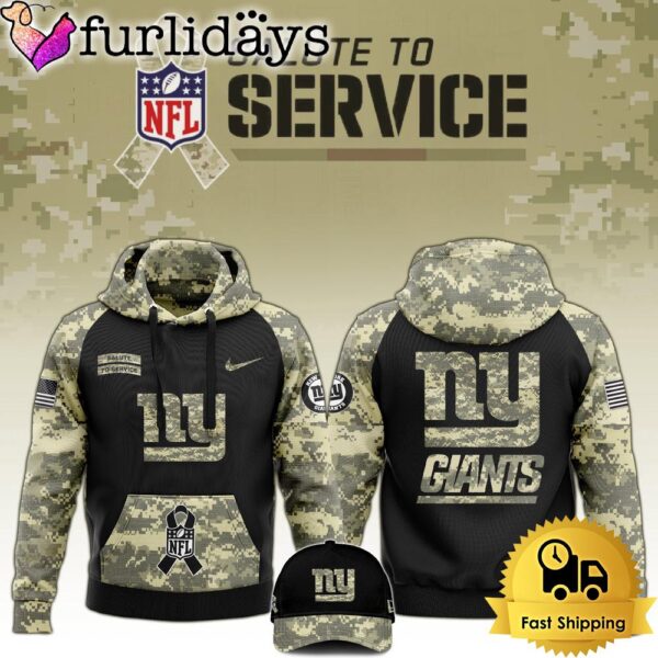 NFL New York Giants 2024 Salute to Service Club Black Camo Hoodie Best Veterans Day Gift