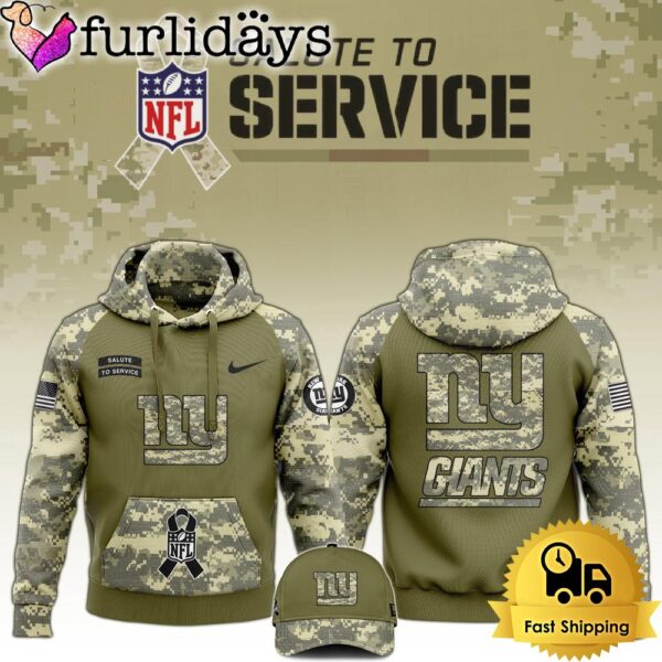 NFL New York Giants 2024 Salute to Service Club Green Camo Hoodie Best Veterans Day Gift