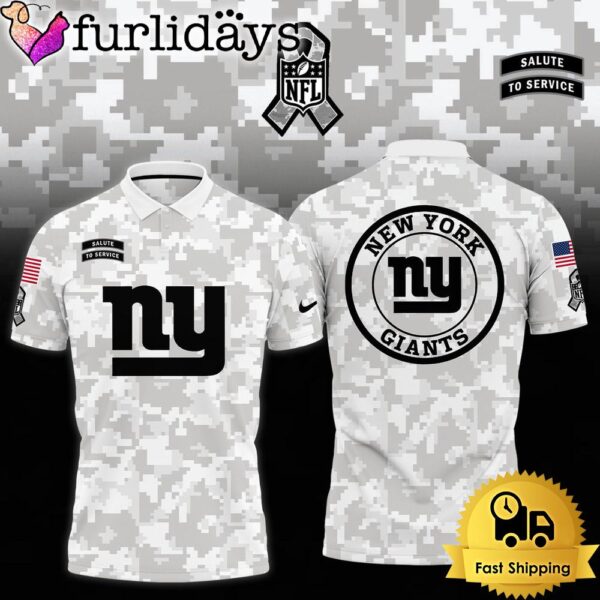 NFL New York Giants Camo 2024 Salute to Service Polo Shirt