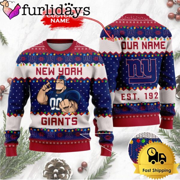 NFL New York Giants Cute Mascot Custom Ugly Christmas Sweater