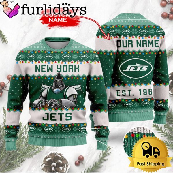 NFL New York Jets Cute Mascot Custom Ugly Christmas Sweater