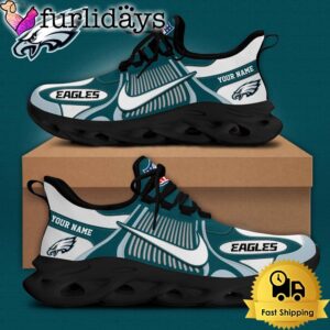 NFL Philadelphia Eagles Blue White Stripes Logo Custom Clunky Max Soul Shoes