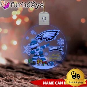 NFL Philadelphia Eagles Dabbing Santa Custom Circle Led Acrylic Ornament