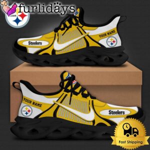 NFL Pittsburgh Steelers Blue White Stripes Logo Custom Clunky Max Soul Shoes