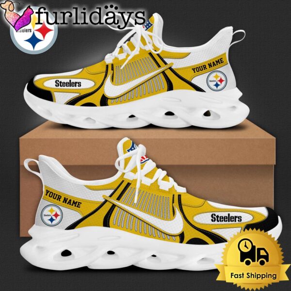 NFL Pittsburgh Steelers Blue White Stripes Logo Custom Clunky Max Soul Shoes