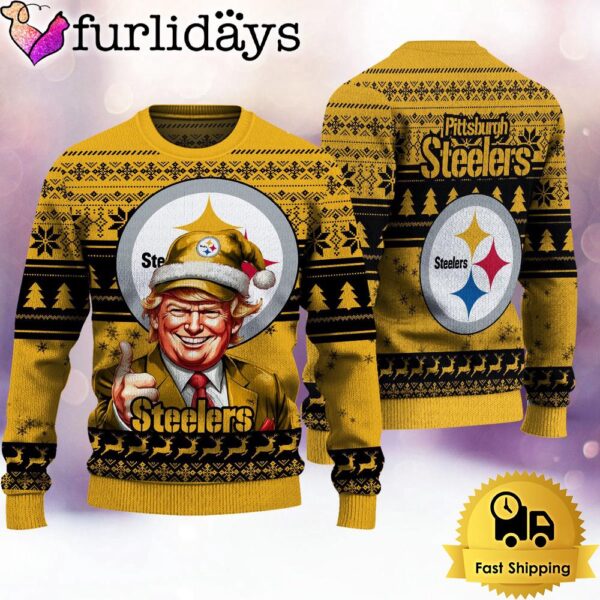 NFL Pittsburgh Steelers Donald Trump Ugly Christmas Sweater