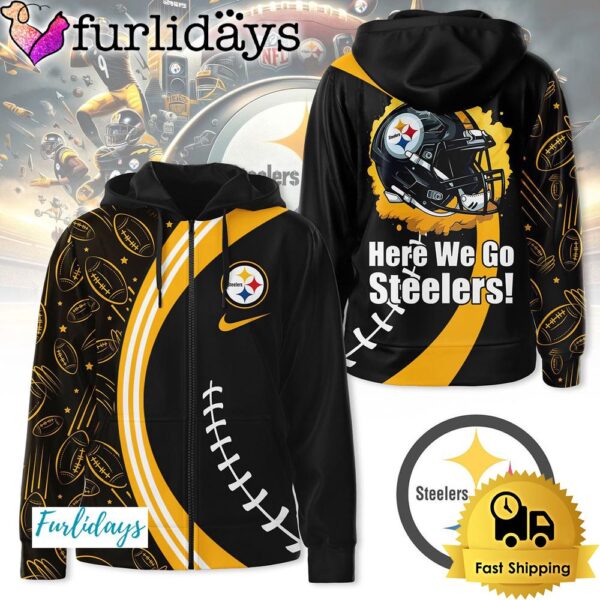 NFL Pittsburgh Steelers Here We Go Zip Hoodie