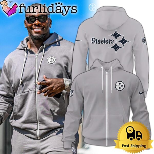 NFL Pittsburgh Steelers Logo Team Grey Zip Hoodie