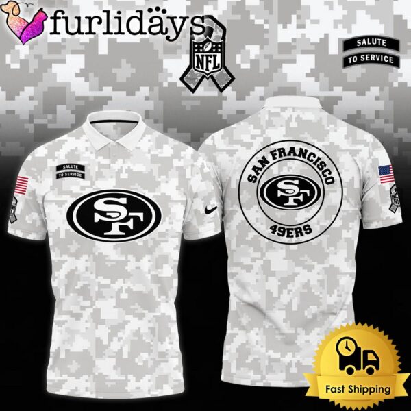 NFL San Francisco 49ers Camo 2024 Salute to Service Polo Shirt