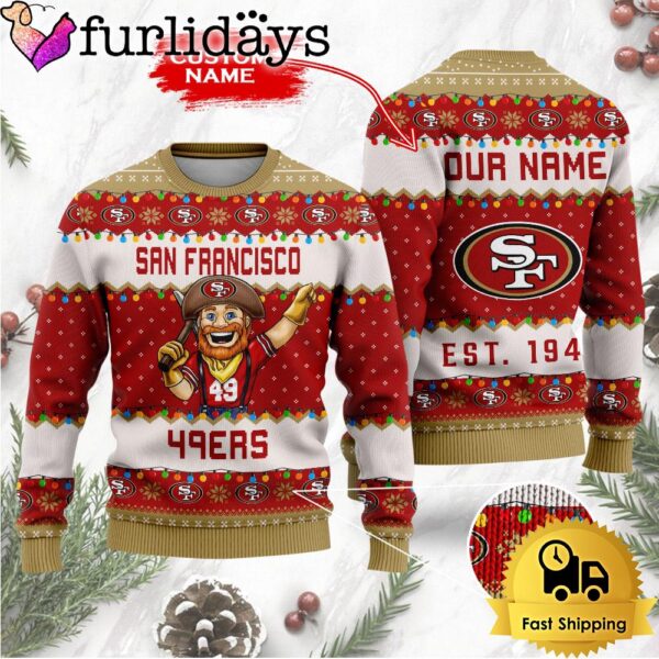 NFL San Francisco 49ers Cute Mascot Custom Ugly Christmas Sweater