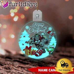 NFL Tampa Bay Buccaneers Rushing Warrior Custom Circle Led Acrylic Ornament