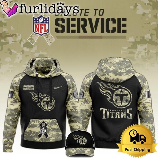 NFL Tennessee Titans 2024 Salute to Service Club Black Camo Hoodie Best Veterans Day Gift