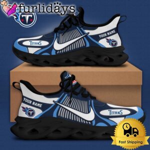 NFL Tennessee Titans Blue White Stripes Logo Custom Clunky Max Soul Shoes