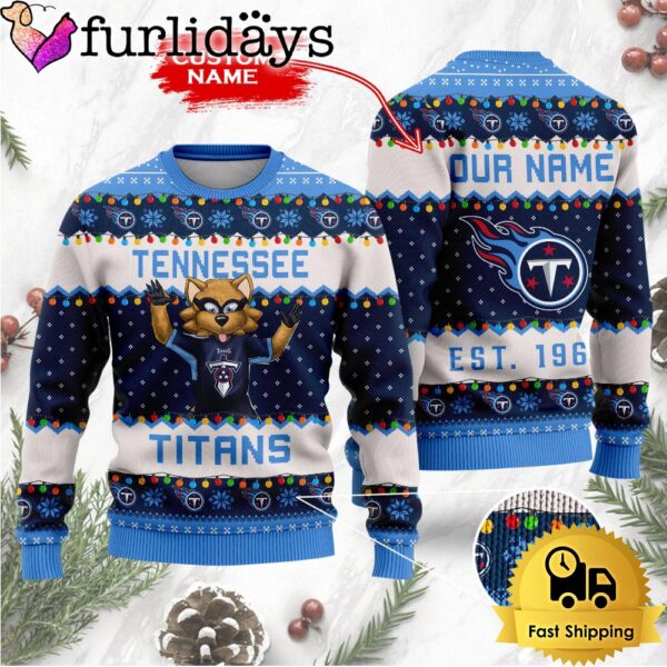 NFL Tennessee Titans Cute Mascot Custom Ugly Christmas Sweater