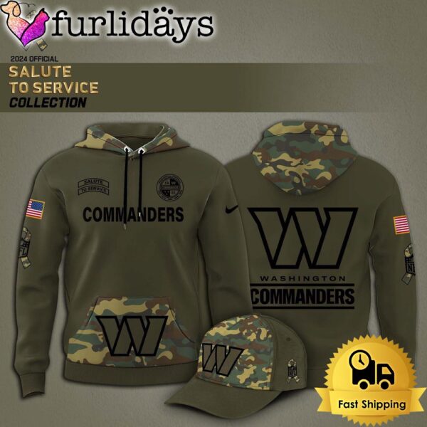 NFL Washington Commanders Arctic Camo 2024 Salute to Service Hoodie