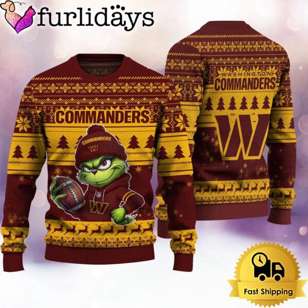 NFL Washington Commanders The Grinch Ugly Christmas Sweater