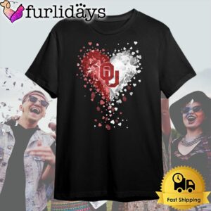 Oklahoma Sooners Crystal Heart T Shirt