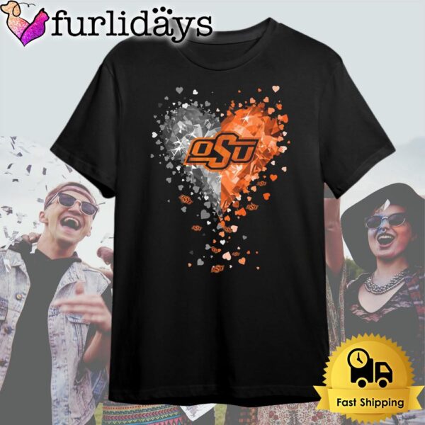 Oklahoma State Cowboys Crystal Heart T Shirt