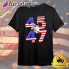 Patriotic Silhouette 45 47 Trump American Flag T Shirt