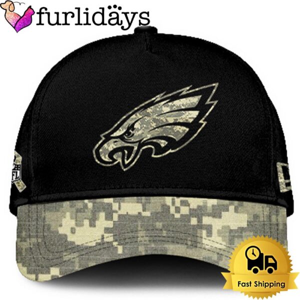 Philadelphia Eagles 2024 Salute to Service Club Black Camo Cap Gift For Veteran