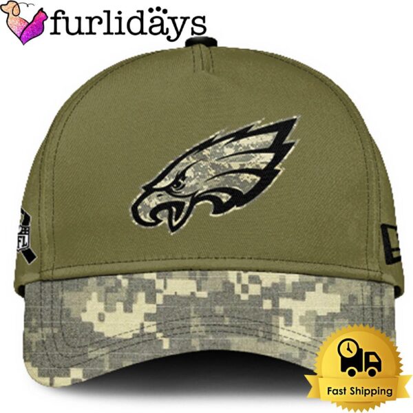 Philadelphia Eagles 2024 Salute to Service Club Green Camo Cap Gift For Veteran