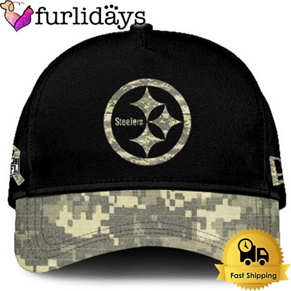 Pittsburgh Steelers 2024 Salute to Service Club Black Camo Cap Gift For Veteran