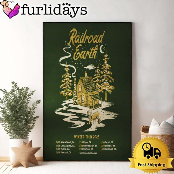 Railroad Earth Winter Fall Tour 2025 Poster Canvas