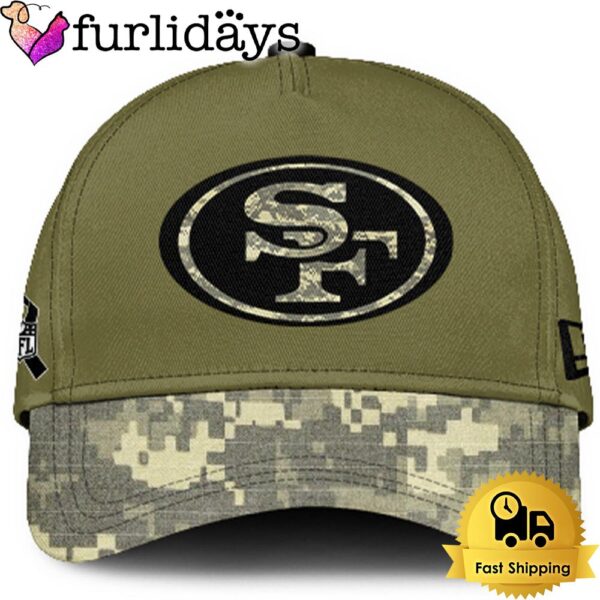 San Francisco 49ers 2024 Salute to Service Club Green Camo Cap Gift For Veteran