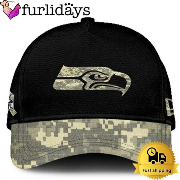 Seattle Seahawks 2024 Salute to Service Club Black Camo Cap Gift For Veteran