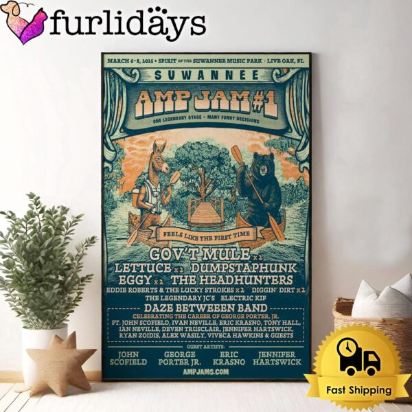 Suwannee Amp Jam Tour Spirit Of The Suwannee Music Park In Live OAK, FL March 6-8 2025 Poster Canvas