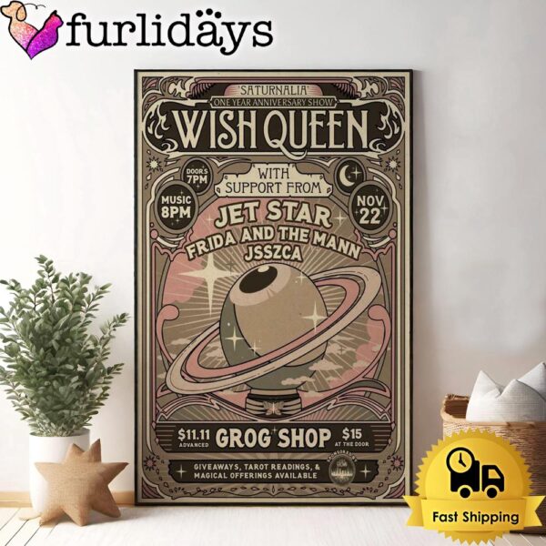 Wish Queen Tour Nov 22 2024 Grog In Cleveland OH Poster Canvas