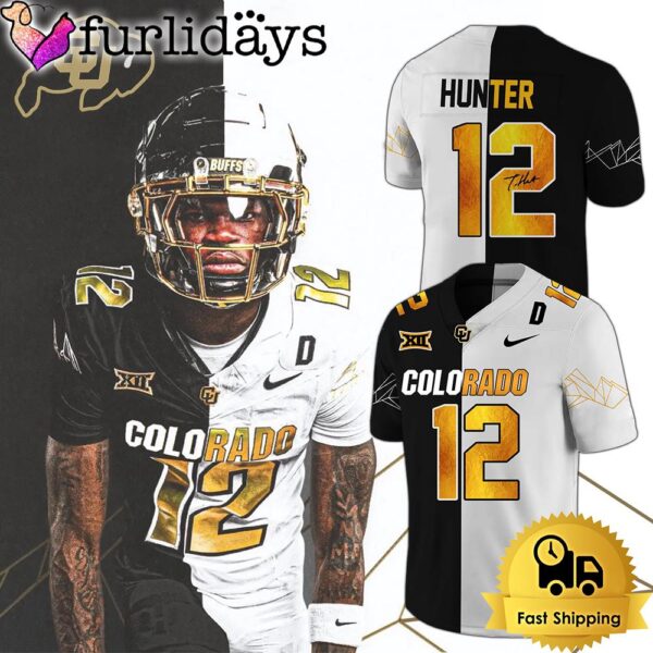 Colorado Buffaloes Travis Hunter Black White Football Jersey