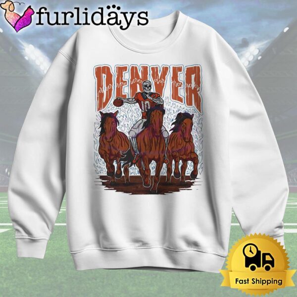 Denver Broncos Skeleton Football T Shirt