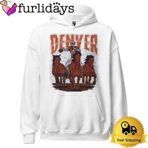 Denver Broncos Skeleton Football T Shirt