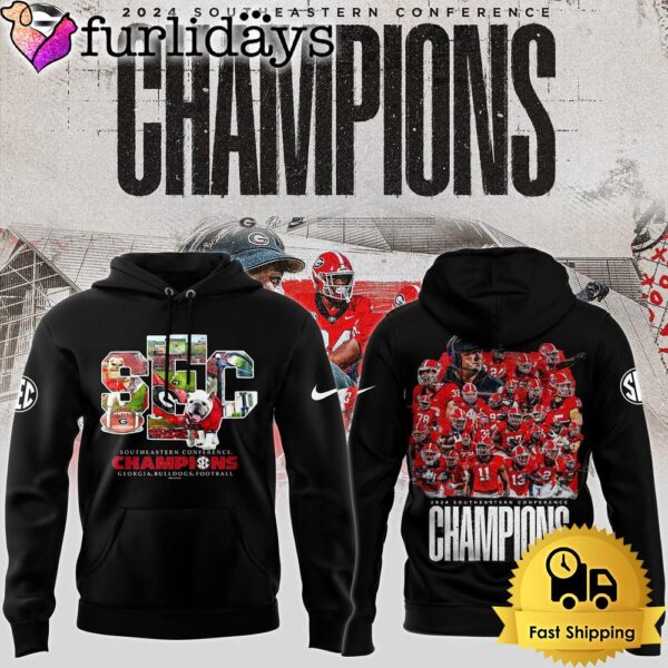 Georgia Bulldogs Football 2024 SEC Champions Black Hoodie